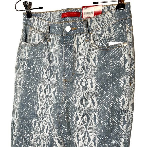 Jennifer Lopez NWT Snake Skin Blue Denim Pants Skinny Crop High Rise Size 4 - Picture 4 of 11